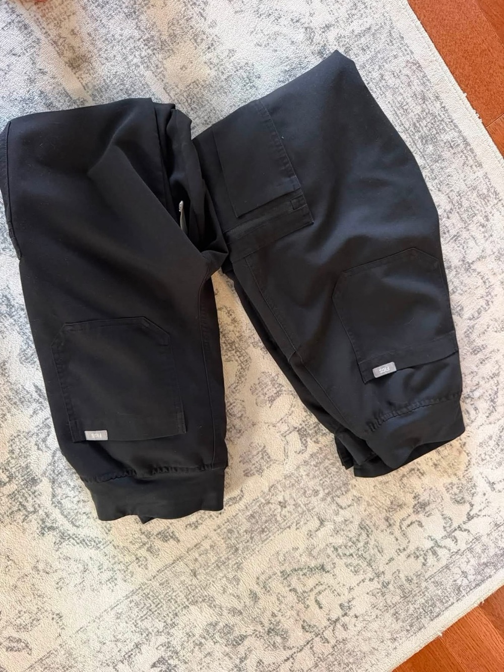 Figs Women's Black Cargo Jogger Pants